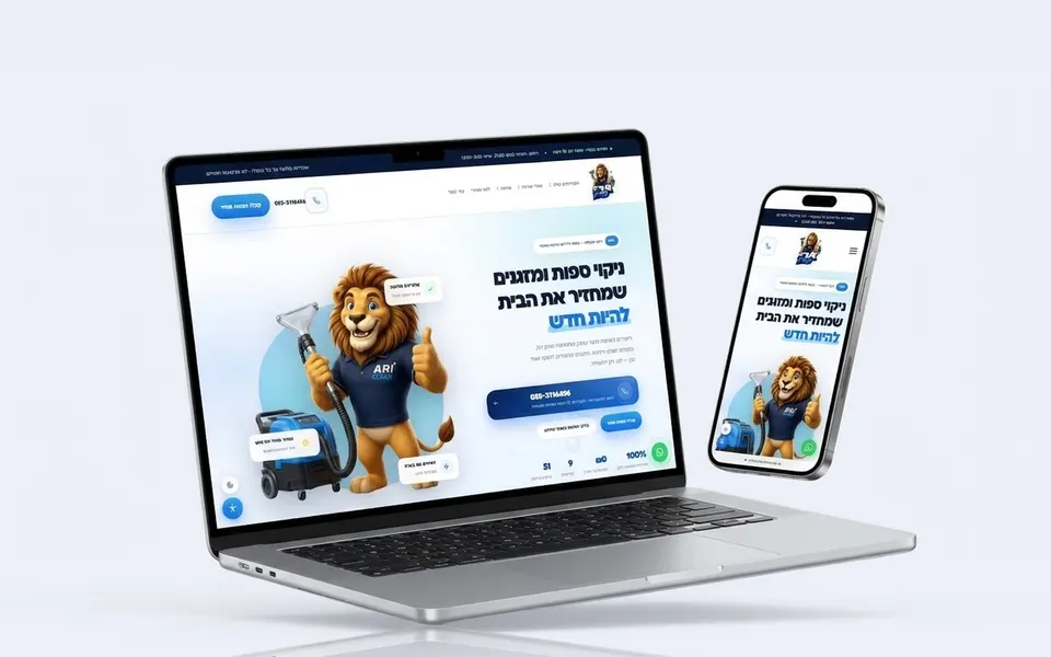 צילום מסך של ארי קלין — ניקוי ספות וריפודים